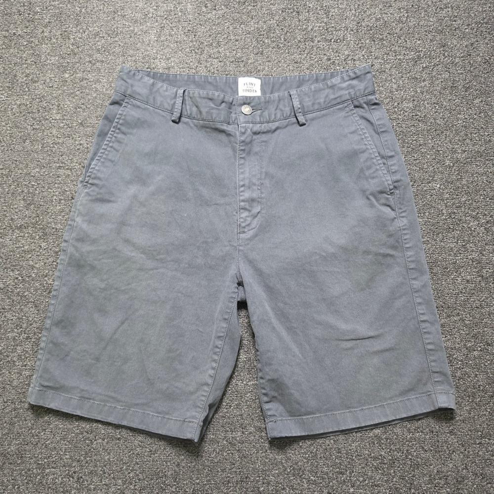 Flint and Tinder 365 Shorts‎ Gray Mens 31 Cotton Stretch Chino Hiking Outdoors